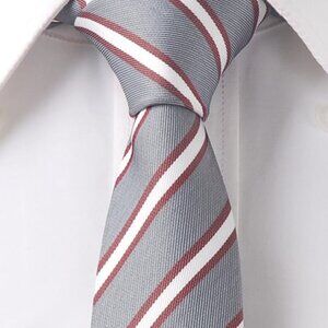 Grey Striped Necktie 2.5" W x 58"L